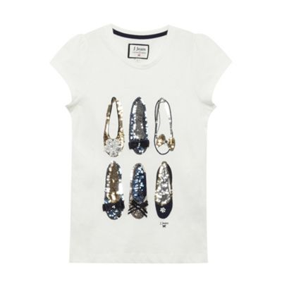 J by Jasper Conran Girls' off white sequin shoes t-shirt